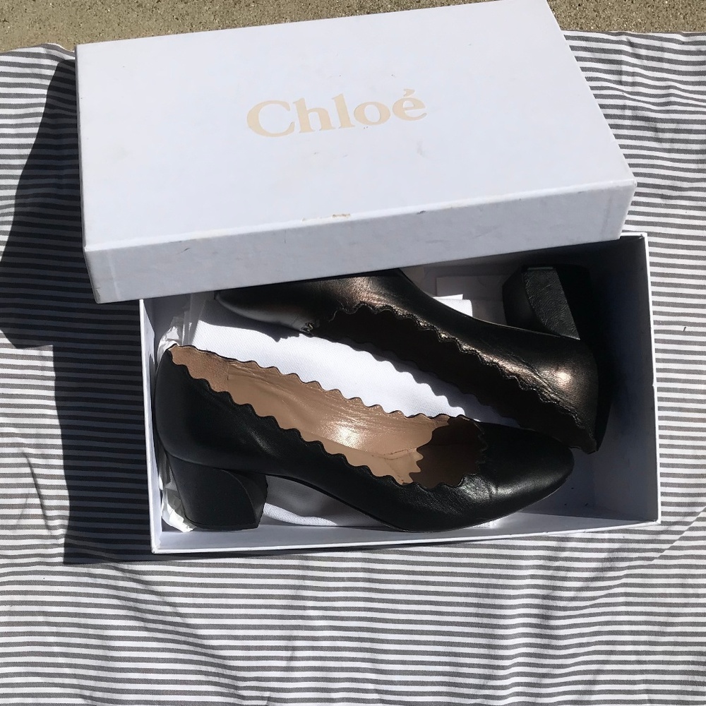 Chloe Black Scalloped Pumps EUR size 37.5